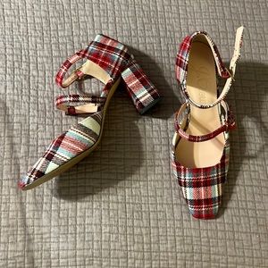 J crew plaid heels. Size 8.5